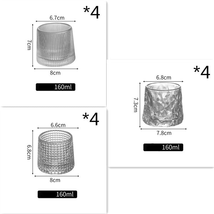 Thickened rotating tumbler whiskey glass